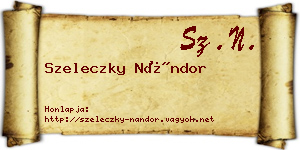 Szeleczky Nándor névjegykártya