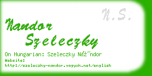 nandor szeleczky business card